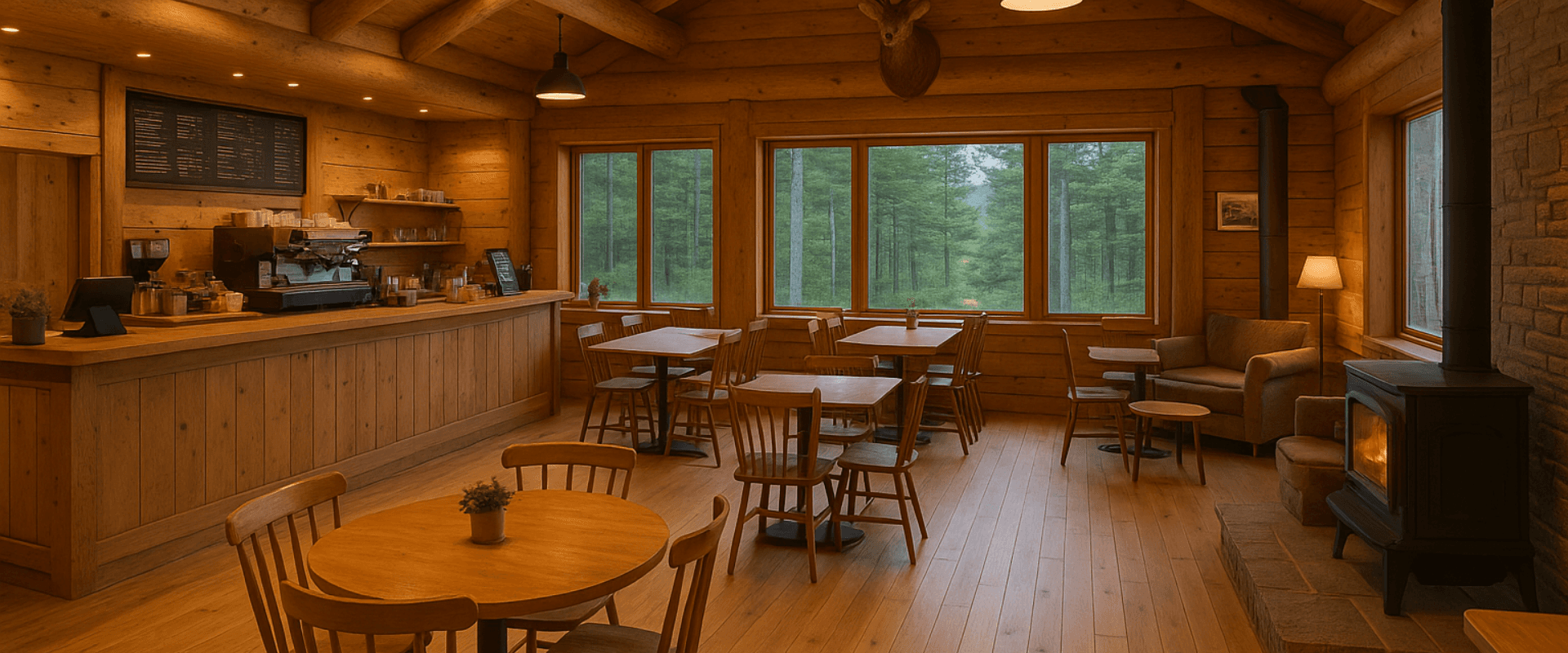 快適でスタイリッシュなグランピング施設の内装